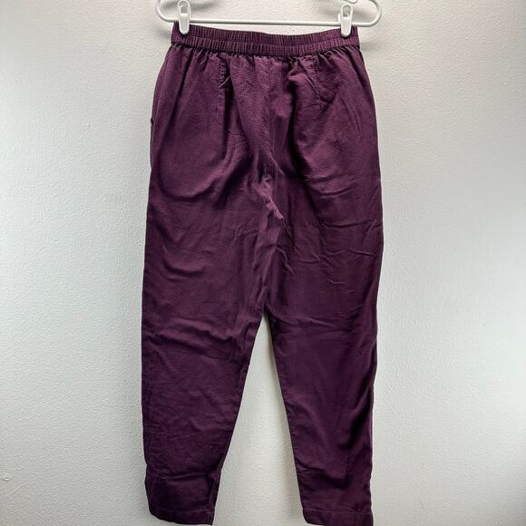 Gudrun Sjoden Cotton Pants Elastic Waist Plum Purple Small - Picture 2 of 14